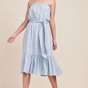 BB Dakota Tailyn chambray tencel striped midi dress